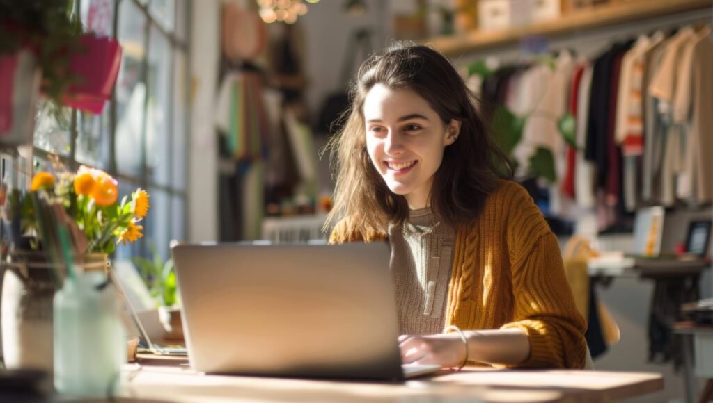 A student using a laptop for a home tuition session.